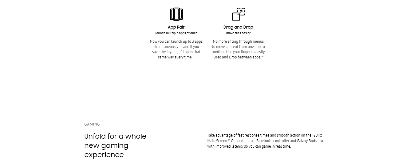 Features of the Samsung Galaxy Z Fold2